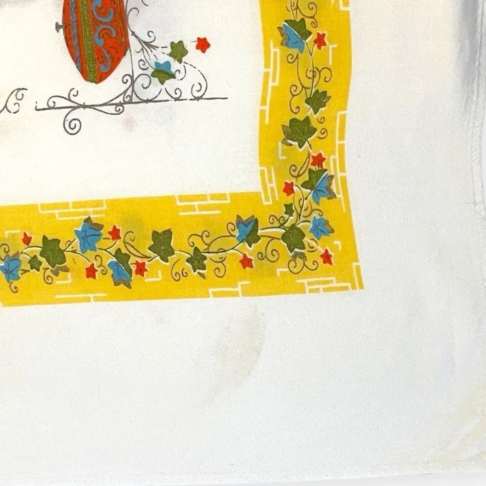 Vintage MidCentury French Cafe Kitchen Graphic Rectangular Tablecloth